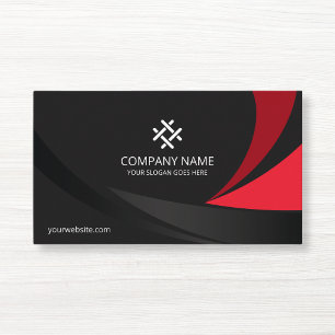 Corporate Professional Modern Black Red Premium Business Card