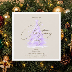 Corporate Purple Christmas Tree Holiday Party  Invitation