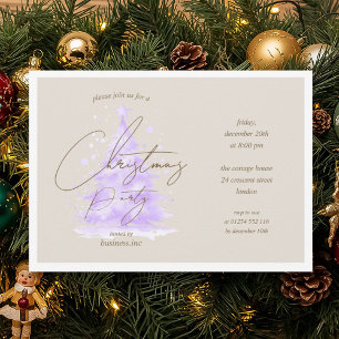 Corporate Purple Christmas Tree Holiday Party  Invitation