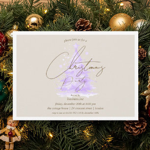 Corporate Purple Christmas Tree Holiday Party  Invitation