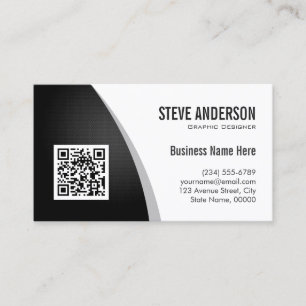 Corporate QR Code Logo - Professional Black White Business Card