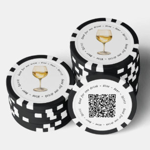 Corporate QR Code White Wine Drink Voucher Poker Chips