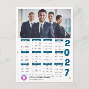 Corporate QRCODE Calendar Business Company Logo Holiday Postcard