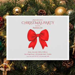 Corporate Red Bow Christmas Holiday Party Invitation