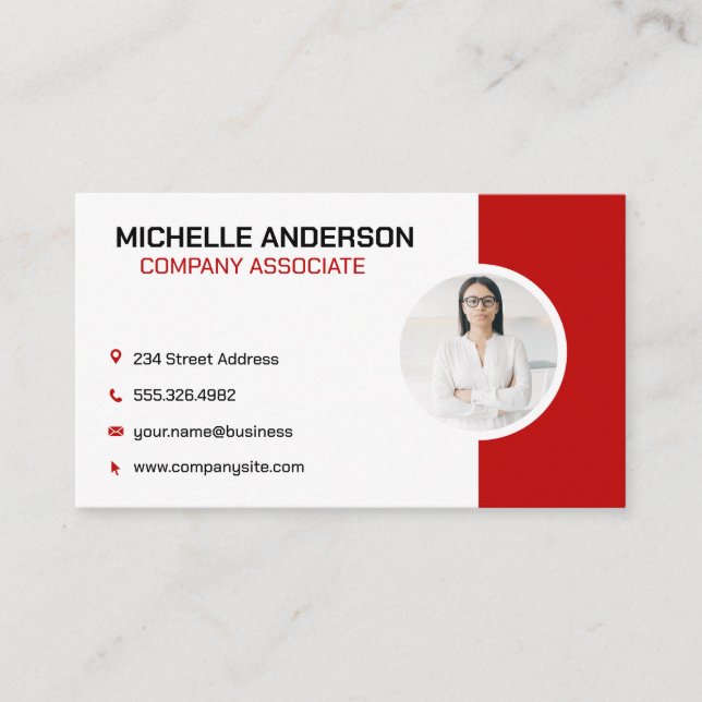 Corporate Red | Business Professional Card (Front)