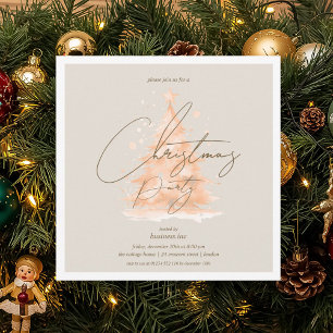 Corporate Rose Gold Christmas Tree Holiday Party Invitation