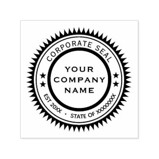 Corporate Seal with Company Name Self-inking Stamp