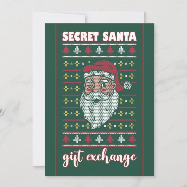 Corporate Secret Santa Gift Exchange Sweater Party Invitation (Front)