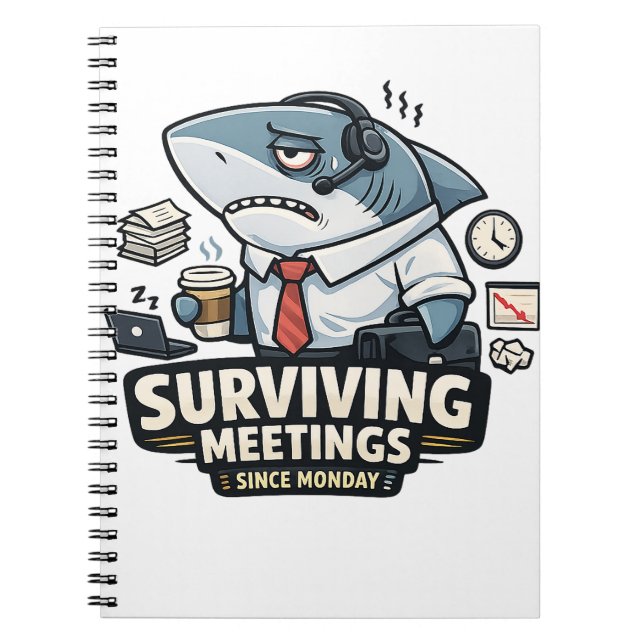 Corporate Shark Notebook | Surviving Meetings Sinc (Front)