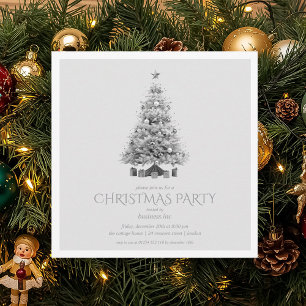 Corporate Silver Christmas Tree Holiday Party Invitation