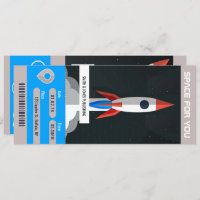 Corporate Space Themed Party travel ticket invite
