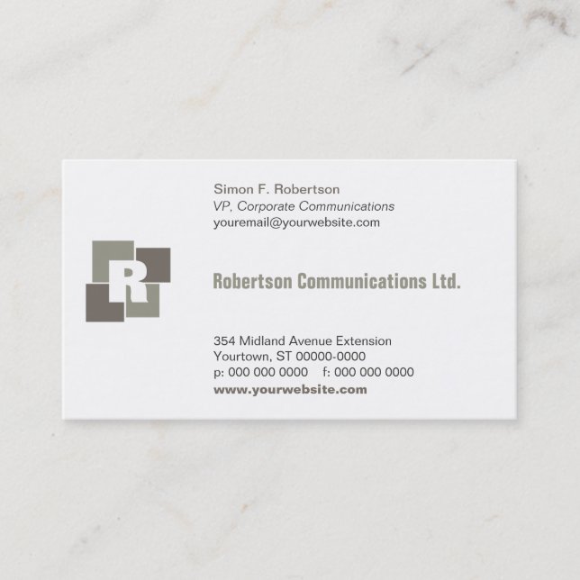 Corporate Squares Business Card (Front)