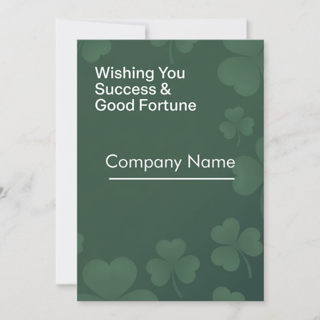 Corporate St. Patrick’s Day Success & Good Fortune Card (Front)