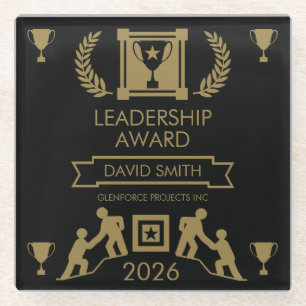 Corporate Staff Leadership Award Glass Coaster