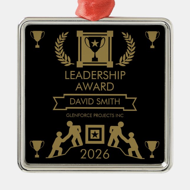Corporate Staff Leadership Award Metal Tree Decoration (Front)