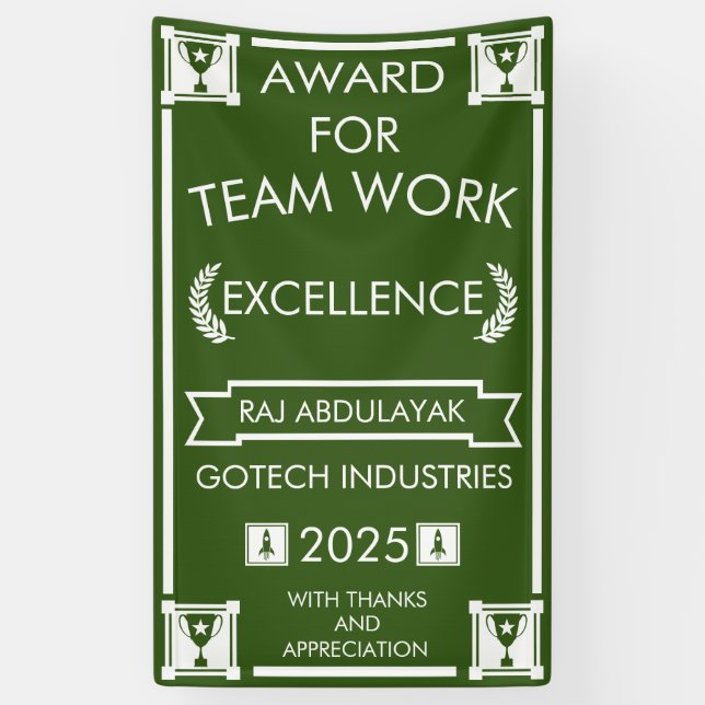 Corporate Staff Team Work Award Banner (Vertical)