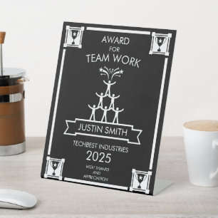 Corporate Staff Team Work Award Pedestal Sign