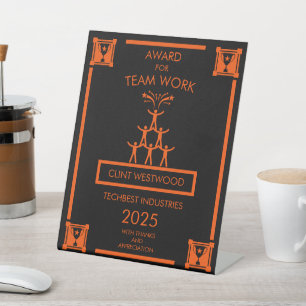 Corporate Staff Team Work Award Pedestal Sign