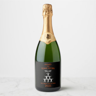 Corporate Staff Team Work Award Sparkling Wine Label