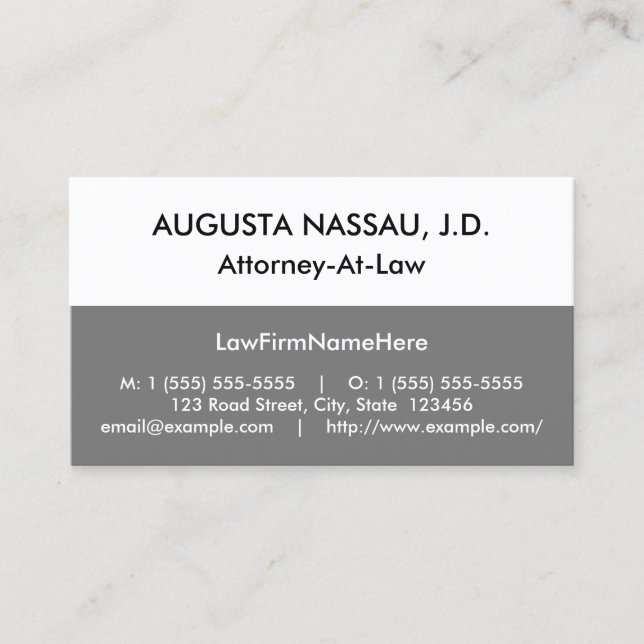 Corporate Style Law Professional Business Card (Front)