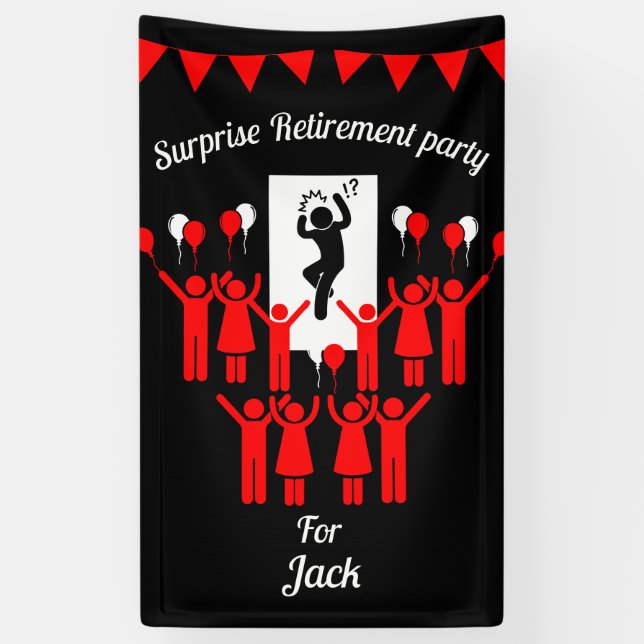 Corporate Surprise Retirement Party Banner (Vertical)