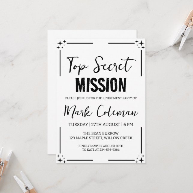 corporate surprise retirement party invitations (Front/Back In Situ)