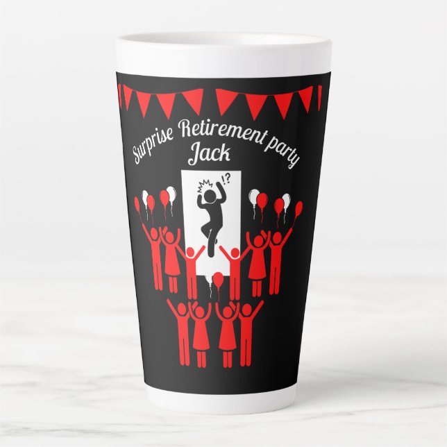Corporate Surprise Retirement Party Latte Mug (Front)