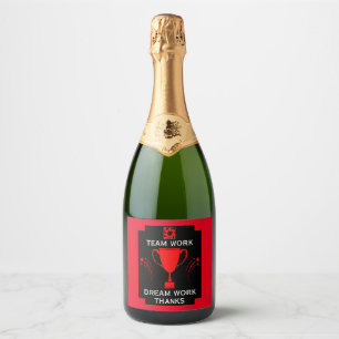 Corporate Team Thanks Sparkling Wine Label