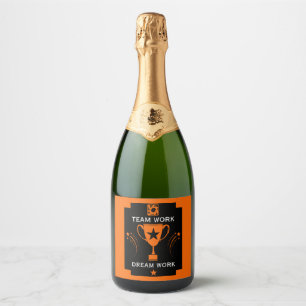 Corporate Team Thanks Sparkling Wine Label