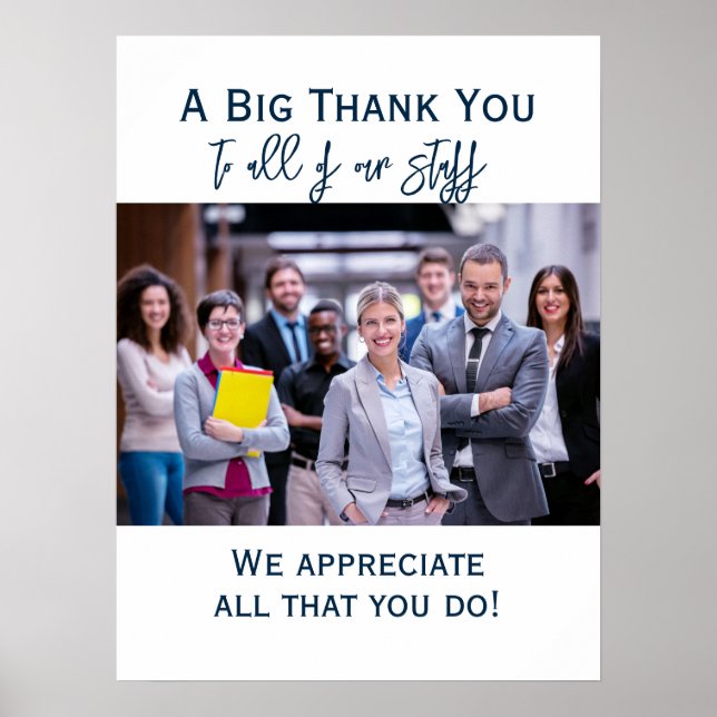 Corporate Thank You Appreciation Company Photo Poster (Front)