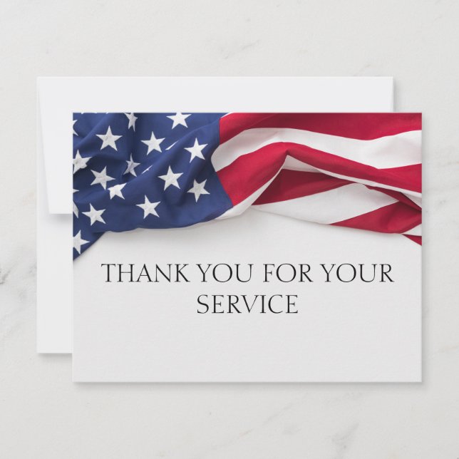 Corporate THANK YOU Veterans American Flag Cards (Front)