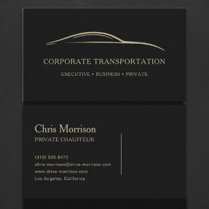 Corporate Transportation Black & Gold Business Card