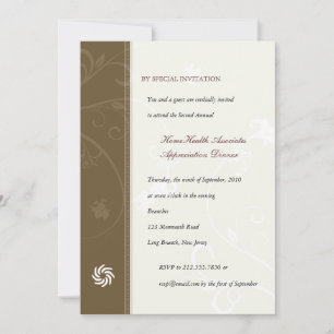 Corporate Vines Chestnut Brown Invitation