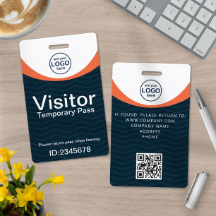Corporate Visitor Pass ID with custom QR Code ID Badge