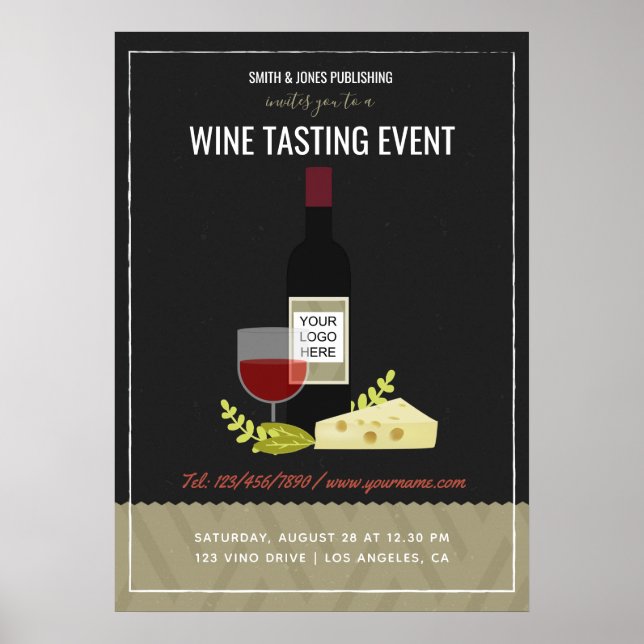 Corporate Wine Tasting/ Wine and Cheese add logo Poster (Front)