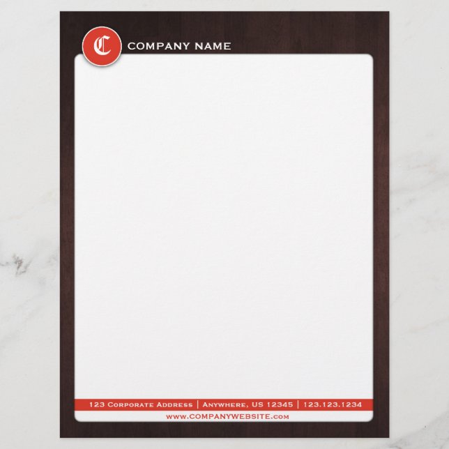 Corporate Wood Professional Letterhead (Front)