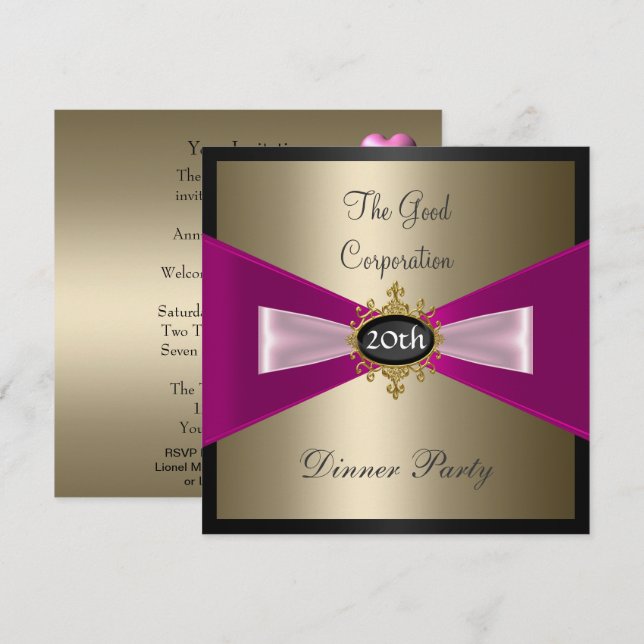 Corporation Annual Dinner Party Invitation (Front/Back)