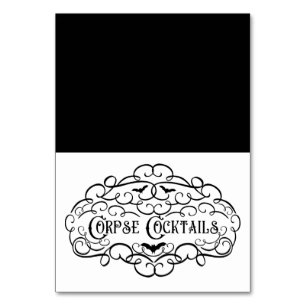Corpse Cocktails Vintage Halloween Food Tent Table Number