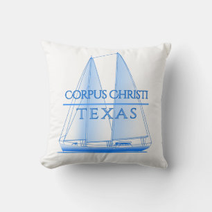 Corpus Christi Coastal Nautical Sailing Sailor Cushion