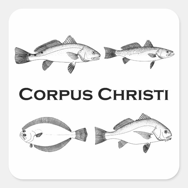 Corpus Christi Fishing  - Saltwater Fish Square Sticker (Front)