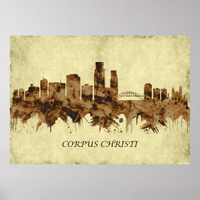 Corpus Christi Texas Cityscape Poster (Front)