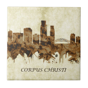 Corpus Christi Texas Cityscape Tile