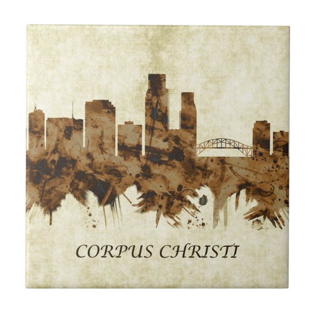 Corpus Christi Texas Cityscape Tile (Front)