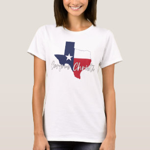 Corpus Christi, Texas Flag Map Women's White T-Shirt