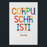 Corpus Christi Texas Mid Century, Pop Art, Faux Canvas Print<br><div class="desc">Corpus Christi Texas classic retro throwback style from the 60s 70s and 80s. Bright primary colours in the 20th-century abstract art style with simple geometric elements. Vintage pop art. Simple bold,  wear your hometown out loud.</div>