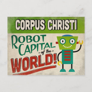 Corpus Christi Texas Robot - Funny Vintage Postcard