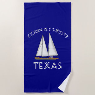 Corpus Christi Texas Sailing Beach Towel