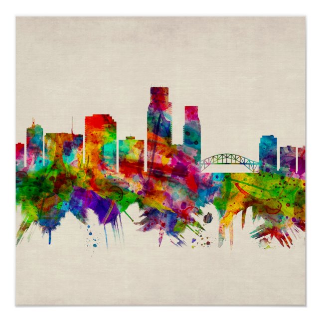 Corpus Christi Texas Skyline Poster (Front)