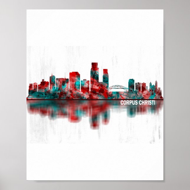 Corpus Christi Texas Skyline Poster (Front)