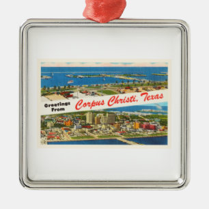 Corpus Christi Texas TX Vintage Travel Souvenir Metal Tree Decoration
